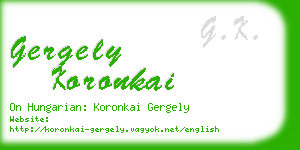 gergely koronkai business card